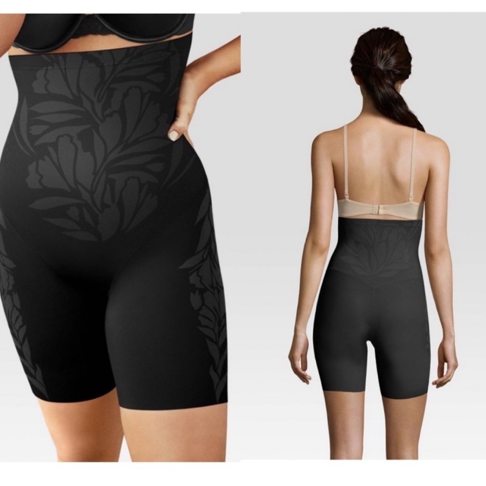 NWT Maidenform HIGH WAIST THIGH SLIMMER black S